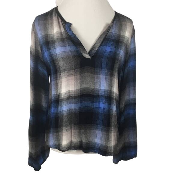 cloth & stone Tops - Cloth & Stone Women's Plaid Long Sleeve Top Size Small